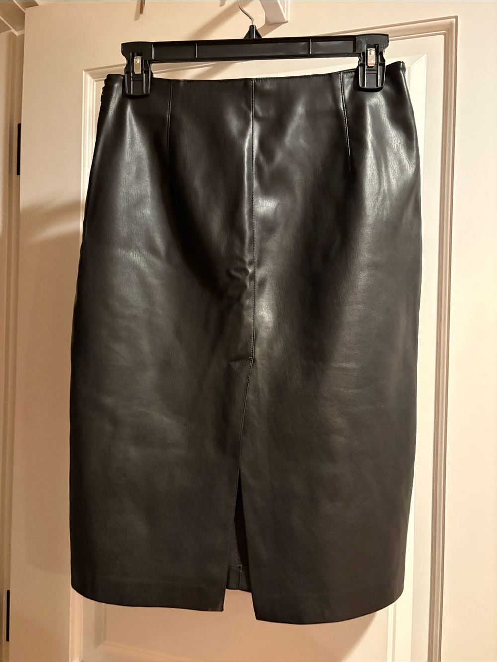 Mango Black Faux Leather Pencil Skirt
